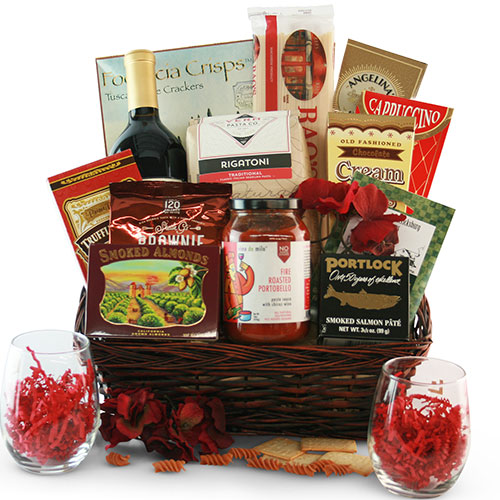 Fanciful Italian Feast Wine Gift Basket